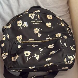 Kate Spade Black and White Floral Backpack